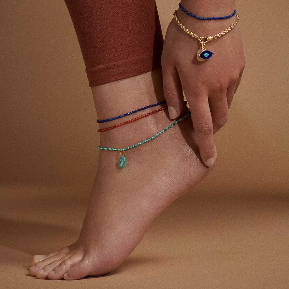 AGATHA Ankle Chain Talismans-Turquoise