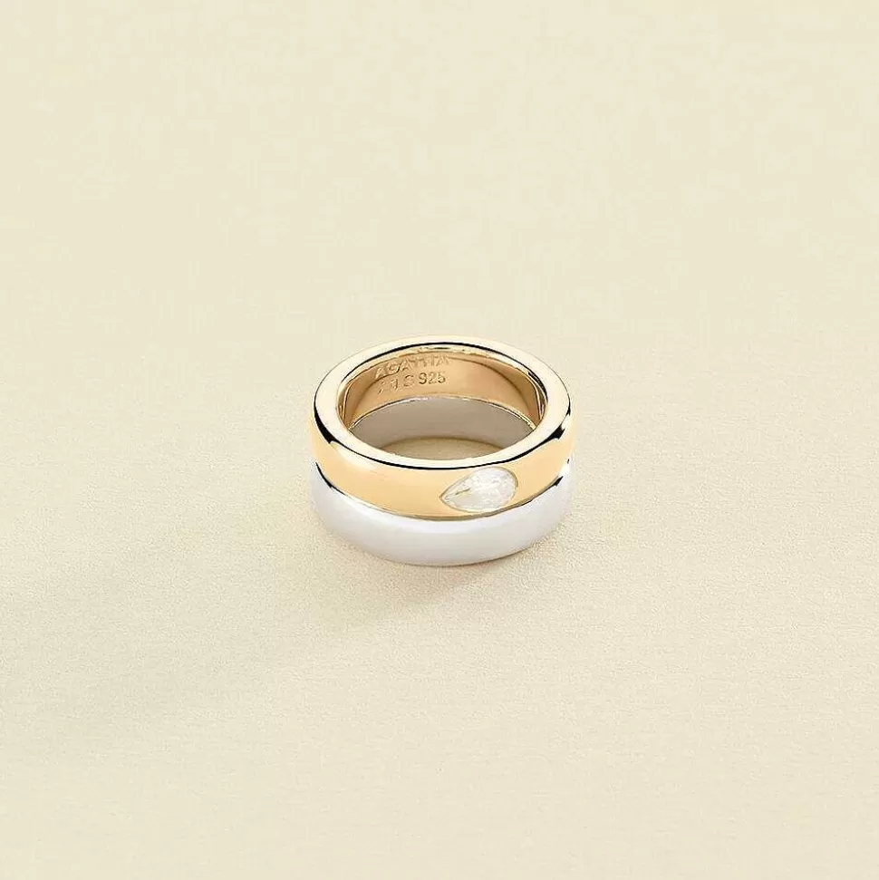 AGATHA Large Ring Dua-Silver/Gold