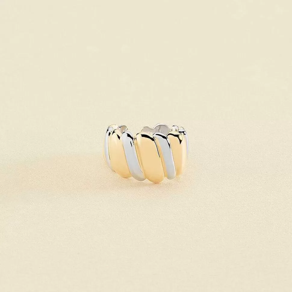 AGATHA Large Ring Twisted-Silver/Gold