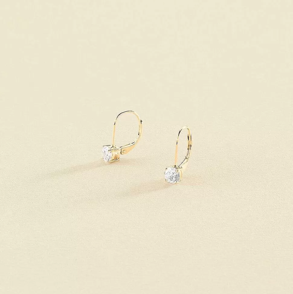 AGATHA Long Earrings Sol-Crystal/Golden