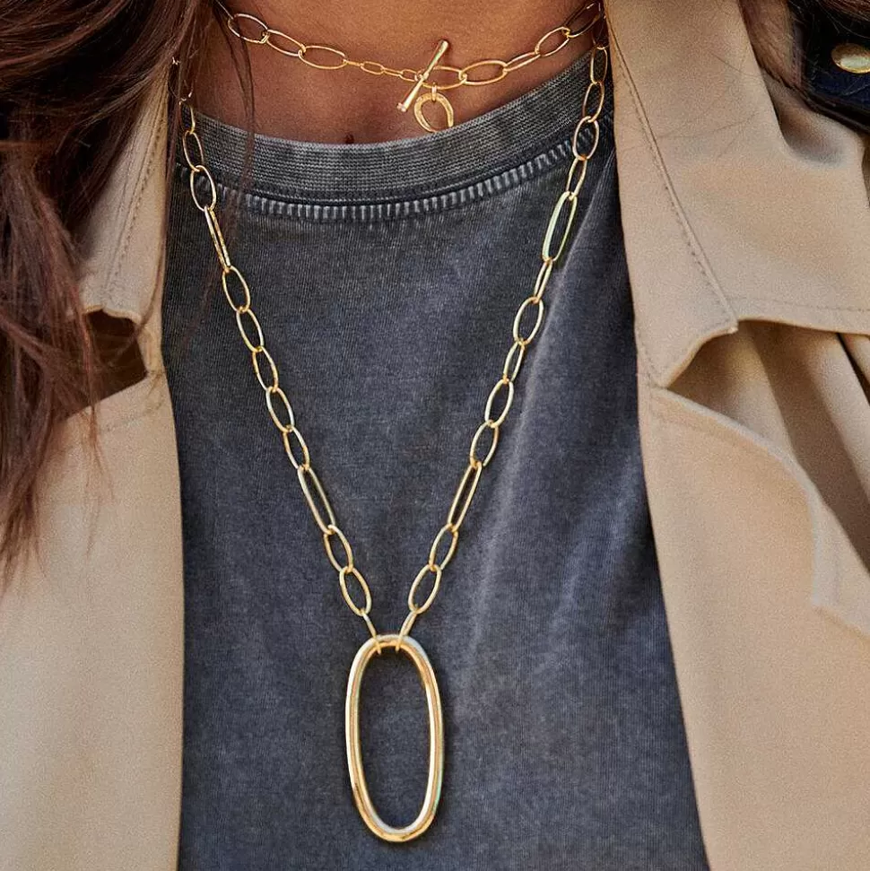 AGATHA Long Necklace Chain-Golden