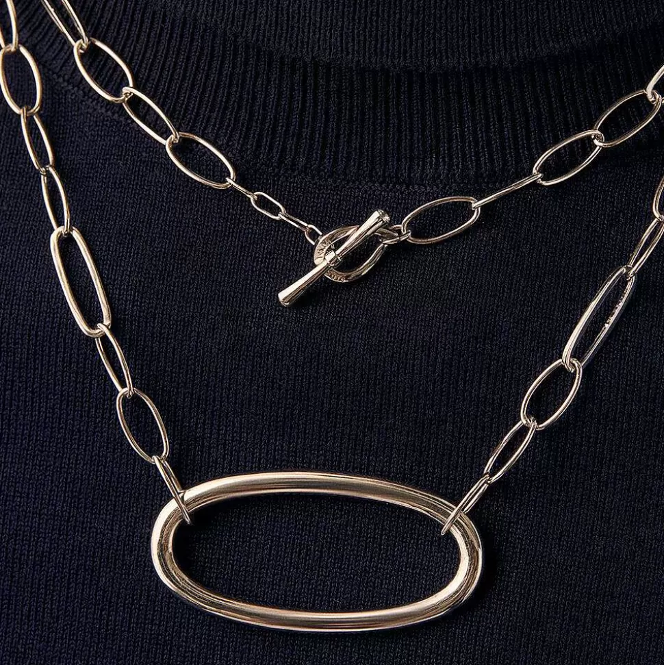 AGATHA Long Necklace Chain-Silver