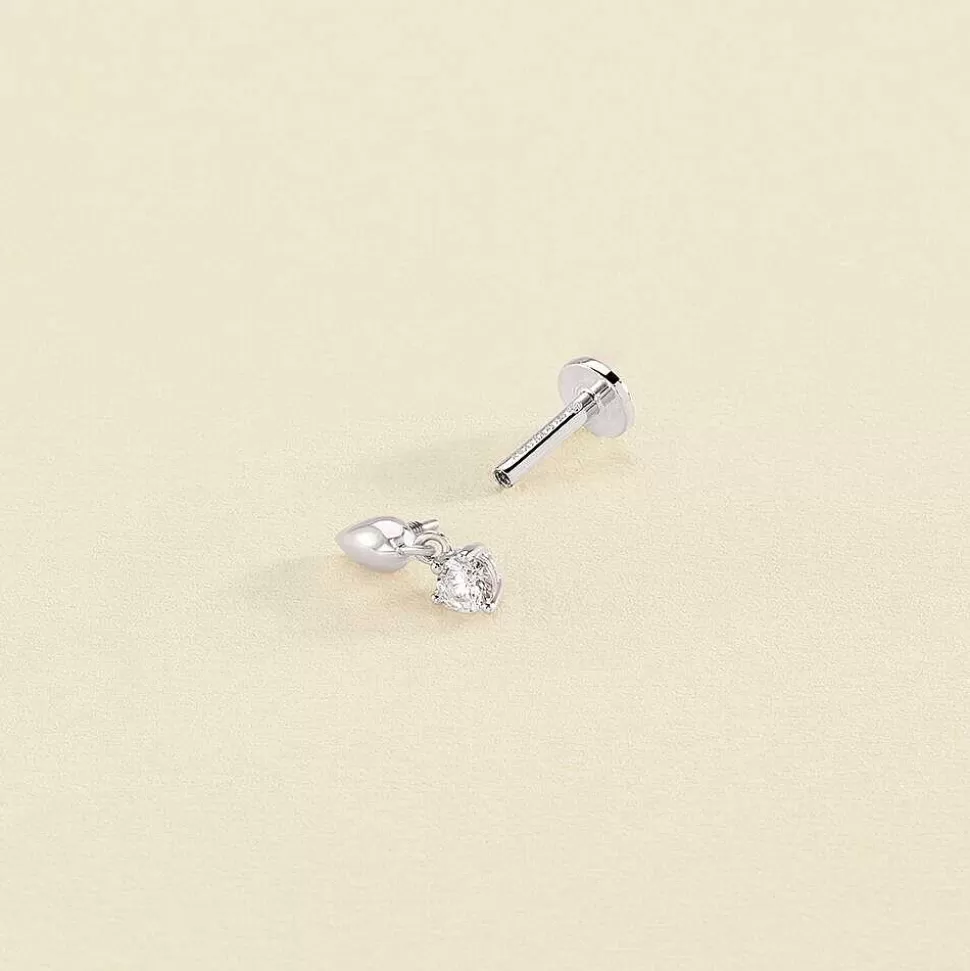 AGATHA Piercing Helix & Tragus Ear1Perrine-Crystal/Silver