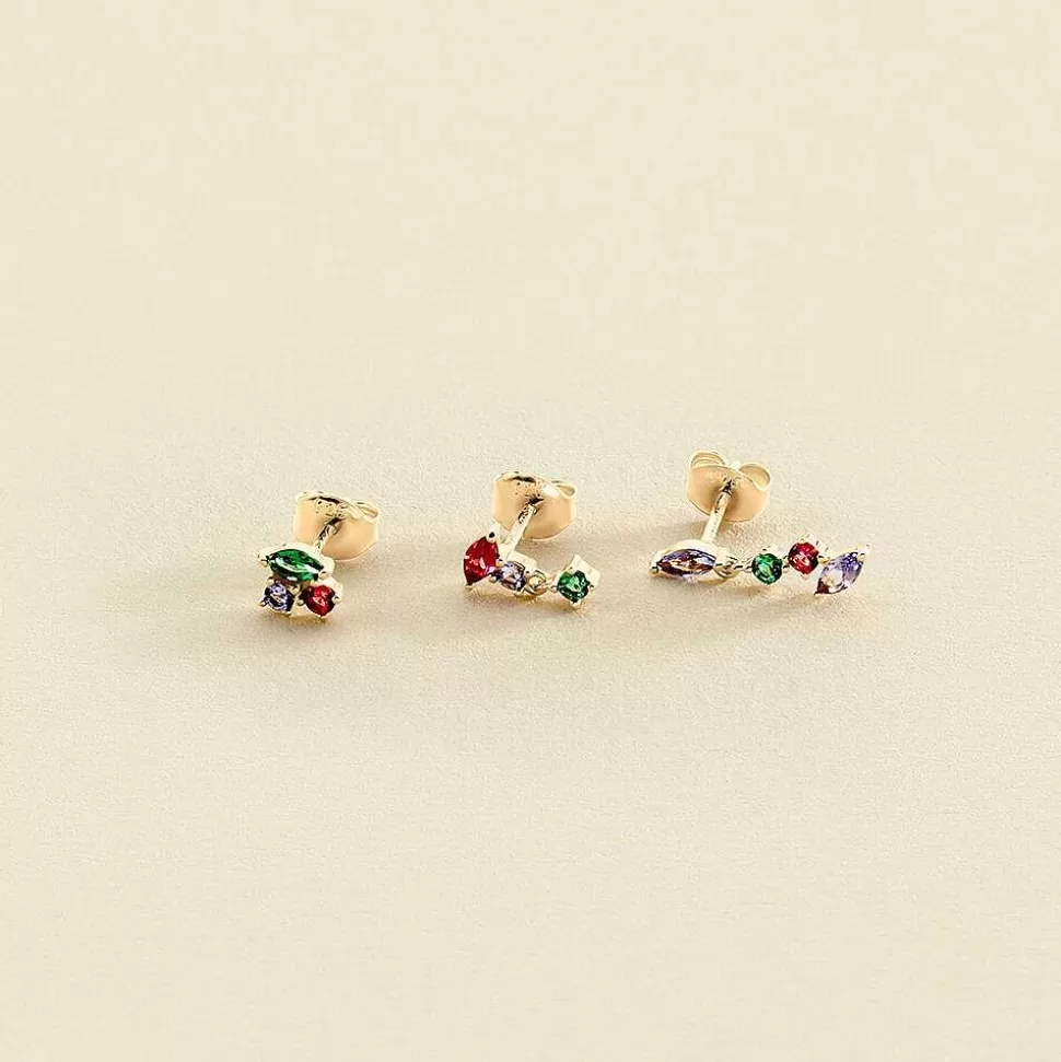 AGATHA Piercing Stud Amas-Multicolor/Gold