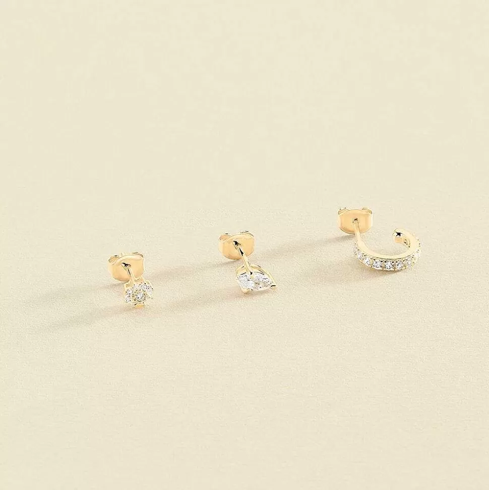 AGATHA Piercing Stud Paradis-Crystal/Golden