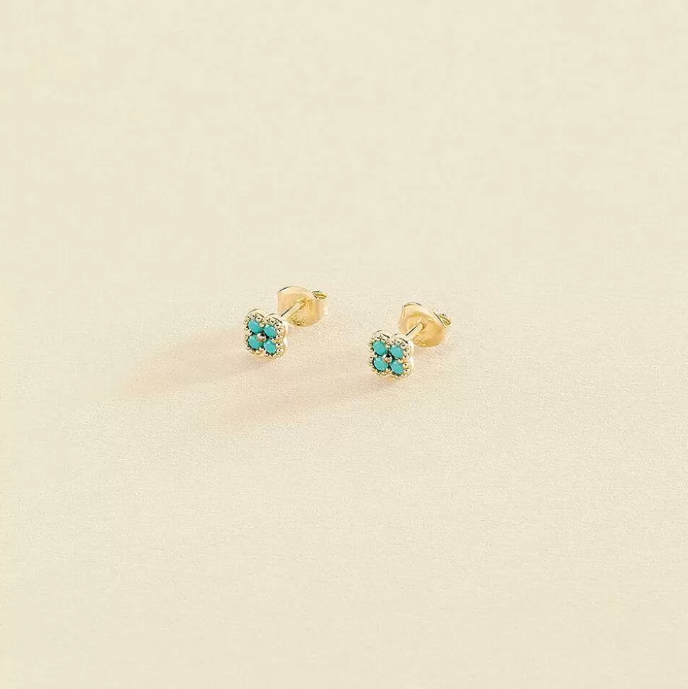 AGATHA Stud Earrings Beloved-Turquoise/Gold