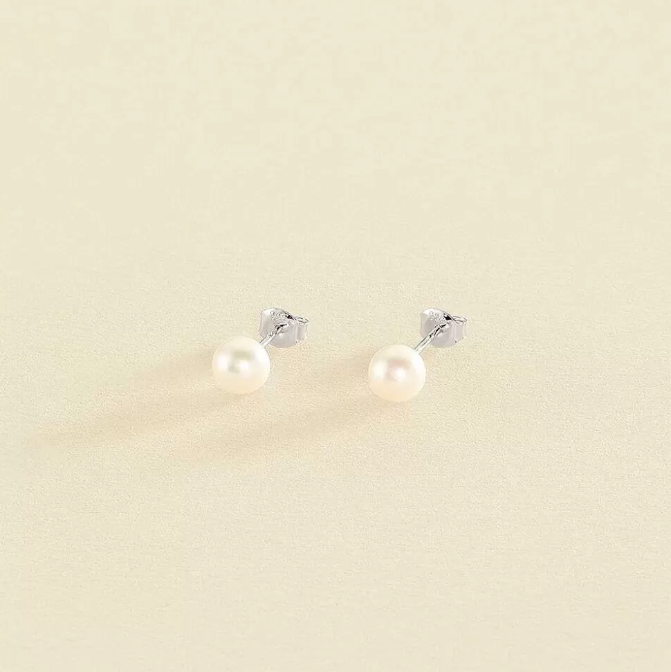 AGATHA Stud Earrings Perlys-Pearl/Silver