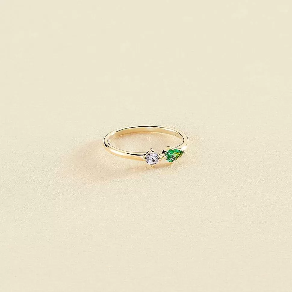 AGATHA Thin Ring Astre-Green/Golden