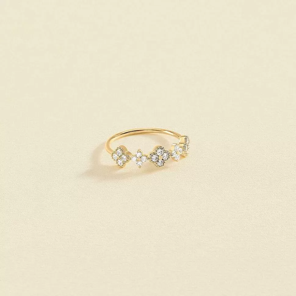 AGATHA Thin Ring Beloved-Crystal/Golden